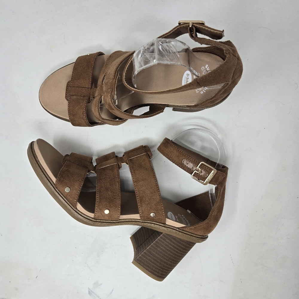 Dr. Scholls Eleanor Suede Ankle Strap Slingback Block Heels Women's Size 11M